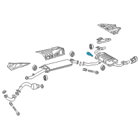 OEM Lexus NX200t Damper, Exhaust Pipe Diagram - 17581-54060