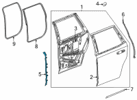 OEM 2021 GMC Yukon XL Front Weatherstrip Diagram - 84921048