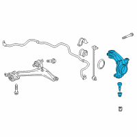 OEM 2016 Honda Accord Knuckle, Left Front Diagram - 51215-T2A-K01