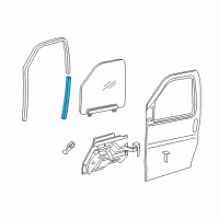 OEM 1998 GMC Savana 1500 Channel Asm-Front Side Door Window Diagram - 15981973