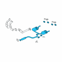 OEM Chevrolet Monte Carlo Exhaust Muffler Assembly (W/ Exhaust Pipe & Tail Pipe) Diagram - 19180850