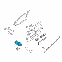 OEM 2010 Infiniti FX50 Assist Power Window Switch Assembly Diagram - 25411-1CA0B