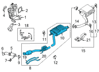 OEM 2021 Hyundai Santa Fe MUFFLER COMPLETE-CENTER Diagram - 28600-CL121