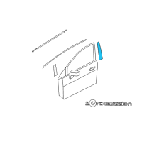 OEM 2015 Nissan Leaf Cover Front Door Sash, RH Diagram - 802D2-3NF0A