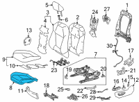 OEM 2022 Toyota Venza Seat Cushion Pad Diagram - 71512-48380