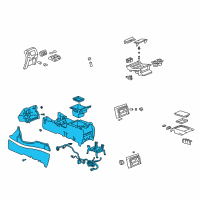 OEM 2005 Cadillac Escalade ESV Console, Front Floor *Pewter Diagram - 88987015