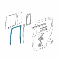 OEM 1998 Toyota RAV4 Run, Rear Door Glass, LH Diagram - 68152-42010