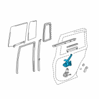 OEM 2000 Toyota RAV4 Regulator Assy, Rear Quarter Window, RH Diagram - 69830-42010