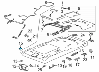 OEM 2022 Cadillac Escalade Sunvisor Support Diagram - 84550924