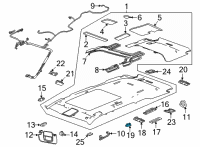 OEM 2022 GMC Yukon XL Reading Lamp Assembly Diagram - 84699078