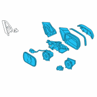 OEM 2010 Honda Civic Mirror Assembly, Driver Side Door (Silver Metallic) (R.C.) Diagram - 76250-SVA-A11ZF