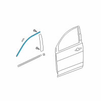 OEM Acura MDX Molding Assembly, Left Front Door Sash (Black) Diagram - 72465-STX-A01ZA