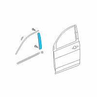 OEM 2008 Acura MDX Garnish Assembly, Left Front Door Sash (Black) Diagram - 72470-STX-A01ZA