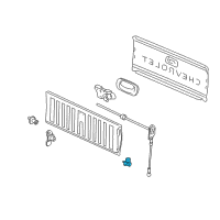 OEM 2002 GMC Sierra 1500 HD Hinge Asm-Pick Up Box End Gate (End Gate Side) Diagram - 15757890