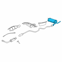 OEM 1998 Chevrolet Malibu Exhaust Muffler Assembly (W/ Tail Pipe) Diagram - 22651052