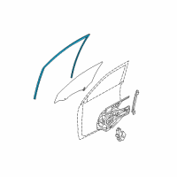 OEM 2006 Hyundai Tucson Run-Front Door Window Glass LH Diagram - 82530-2E000