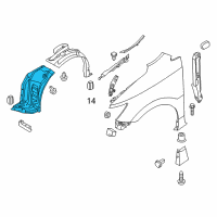 OEM 2015 Nissan Quest Protector Front FRENDER, Front LH Diagram - 63845-1JA0A