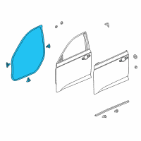 OEM 2022 Honda Accord Weatherstrip, L. FR. Door Diagram - 72350-TVA-A01