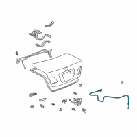 OEM 2003 Lexus ES300 Cable Sub-Assy, Luggage Door Lock Control Diagram - 64607-33080