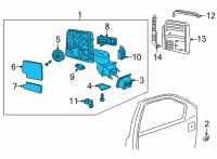 OEM 2021 Chevrolet Silverado 3500 HD Mirror Assembly Diagram - 84944536