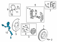 OEM Cadillac Escalade ESV Front Speed Sensor Diagram - 84834204