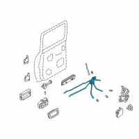 OEM 2000 Nissan Frontier Bell Crank Rear Door Lock, RH Diagram - 80510-VJ30A
