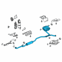 OEM Honda Accord Silencer Complete, Exhuast Diagram - 18307-TVA-A15