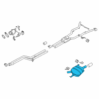 OEM 2019 BMW 640i Gran Coupe Rear Silencer, Right, With Exhaust Flap Diagram - 18-30-8-643-636
