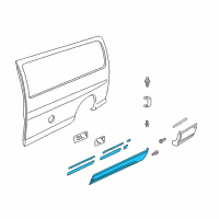 OEM 2001 GMC Savana 3500 Molding Asm, Quarter Panel Lower Front *Pewter Metal Diagram - 15072503