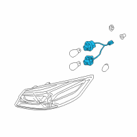 OEM 2017 Hyundai Elantra Rear Combination Holder & Wiring, Exterior Diagram - 92480-F3000