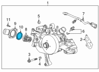 OEM 2010 Hummer H3T Water Inlet Seal Diagram - 12587397