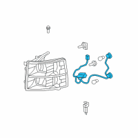 OEM 2008 Chevrolet Silverado 3500 HD Harness, Headlamp Wiring Diagram - 25962806