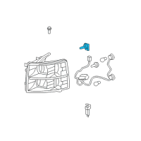 OEM 2008 Chevrolet Silverado 3500 HD High Beam Bulb Diagram - 1999437