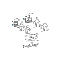 OEM 2010 GMC Canyon Holder Asm, Rear Center Seat Cup(Medium Dark Pewter)*Pewter Diagram - 89039574