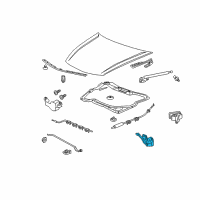 OEM Honda Lock Assembly, Hood Diagram - 74120-TA6-A01