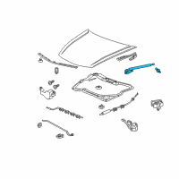 OEM 2010 Honda Accord Dumper Assembly, Driver Side Hood Opener Diagram - 74195-TA1-305