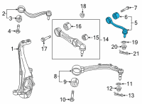 OEM Hyundai Genesis Rear Arm Assembly-Front Upper, LH Diagram - 54405-B1000