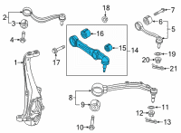 OEM Hyundai Genesis Lateral Arm Assembly-Front, RH Diagram - 54501-B1000
