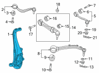 OEM Hyundai Genesis Knuckle-Front Axle, LH Diagram - 51710-B1001