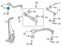 OEM Hyundai Genesis Bush-Upper Arm Diagram - 54443-B1000