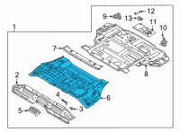 OEM Hyundai Santa Fe PANEL ASSY-REAR FLOOR, FRT Diagram - 65511-CL400