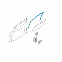 OEM Nissan Leaf Glass Run Rubber-Front Door, RH Diagram - 80330-3NA0D