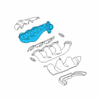 OEM 2000 Pontiac Grand Prix Engine Exhaust Manifold Assembly Diagram - 24507481