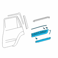 OEM 2019 Toyota Land Cruiser Body Side Molding Diagram - 75075-60140