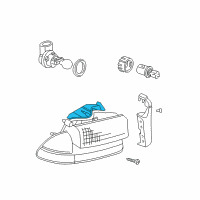 OEM 2002 Dodge Durango Passenger Side Headlight Lens/Housing Diagram - 55055170AE