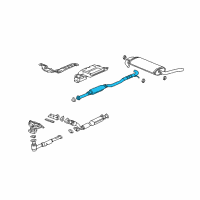 OEM 2002 Saturn Vue Exhaust Resonator ASSEMBLY (W/ Exhaust Pipe) Diagram - 22714057