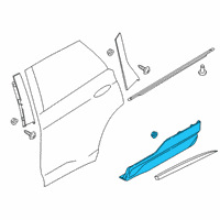 OEM 2018 Ford Edge Lower Molding Diagram - FT4Z-5825556-AB