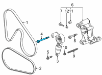 OEM 2021 Chevrolet Corvette Belt Tensioner Upper Bolt Diagram - 11588756