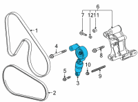 OEM Cadillac CTS Serpentine Tensioner Diagram - 12686229