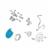 OEM Kia Optima Rear Brake Back Plate Assembly, Left Diagram - 582513Q100